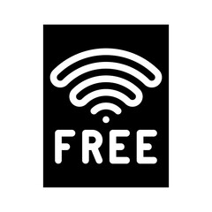 free wifi plate glyph icon vector illustration