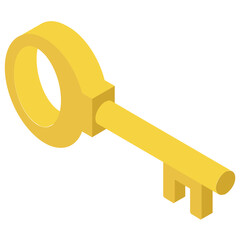 
isometric  design icon of key for security concepts
