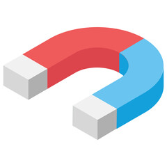 
Creative icon of inbound marketing, magnet isometric  icon 
