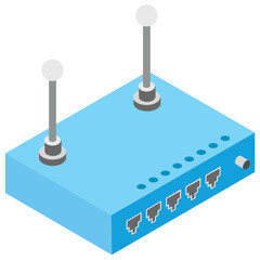 
Wifi router isometric  icon design 
