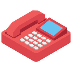 
Telephonic chat, landline isometric  design icon
