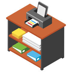 
Printer table flat icon design 
