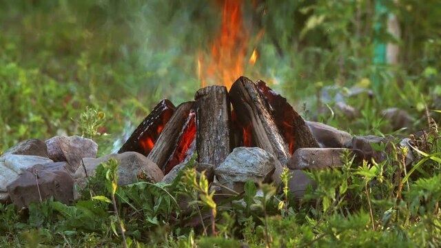 Graded shot of the backyard bonfire, taken with a super tele lens in UHD