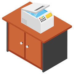 
Side table drawer flat icon design 
