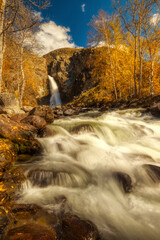 Kurkure waterfall at autumn