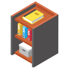 
Side table drawer flat icon design 
