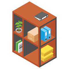 
Side table drawer flat icon design 
