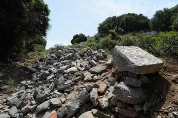 Les ruines de Dréros près d'Agios Nikolaos en Crète