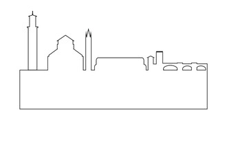 Verona city skyline in italy