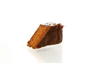 Delicious chocolate on white background