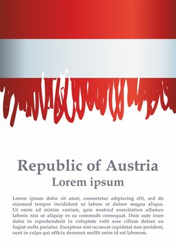 Flag of Austria, Republic of Austria. Template for award design, an official document with the flag of Austria. Bright, colorful vector illustration