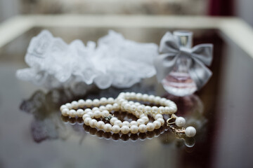 bride decoration, pearl beads, morning bride, wedding day