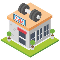 Obraz premium Gym for body fitness flat icon 