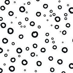 Black abstract circles on a white background. Vector illustration