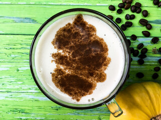 cup of coffee with cinnamon