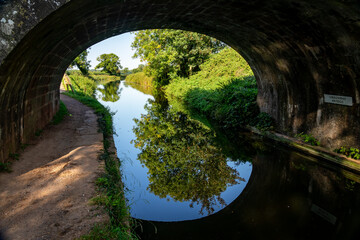 Reflections of a canal bridge