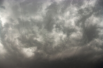 Gray clouds and wires for background 1