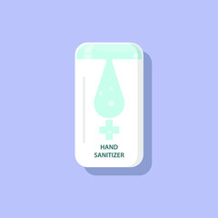 Automatic hand sanitizer gel. Instant hand protection. COVID-19, coronavirus, viruses, bacteria, flu killer. Handwashing. Vector illustration,