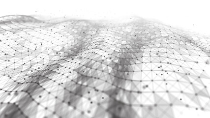 Abstract Molecural background. Particles wave. Science background. Space abstract. Futuristic point wave. 3D abstract digital wave particles. Landscape background . 3d rendering.