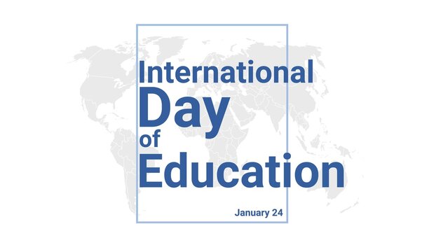 International Day of Education holiday card. January 24 graphic poster
