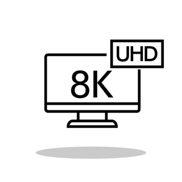 8K UHD icon in trendy flat style. Ultra HD symbol for your web site design, logo, app, UI Vector EPS 10. 