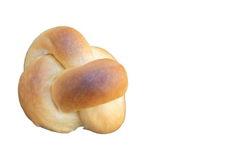 Close up of bread knots isolated on background