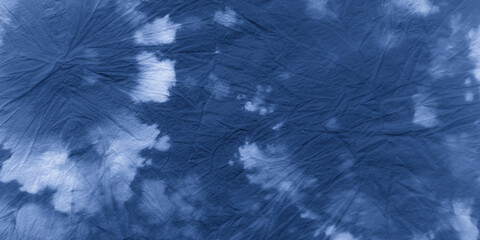 Obraz premium Indigo Shibori Texture. Night Stains Watercolour. 