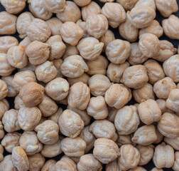 Close up of chickpeas on background