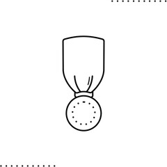 medal vector icon in outlines