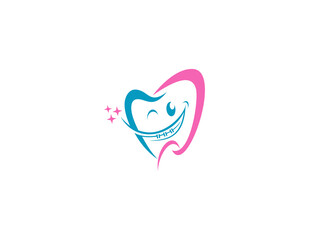 Dental clinic with smile tooth character.