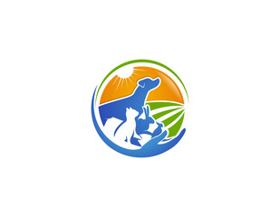Logo with pet silhouette collaboration.
