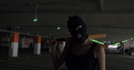 Naughty girl in balaclava