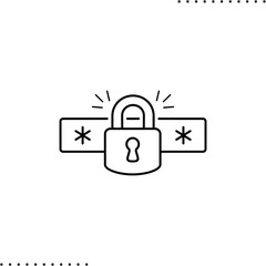 reset password vector icon in outlines