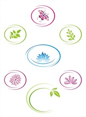 Fototapeta na wymiar colourful nature icons, Eco friendly business logo design 