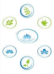 colourful nature icons, Eco friendly business logo design	