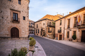 Fototapeta na wymiar The medieval town of Sepulveda in the province of Segovia, one of the most beautiful towns in Spain