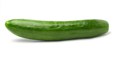 Single cucumber isolated on white background,Agricultural products.