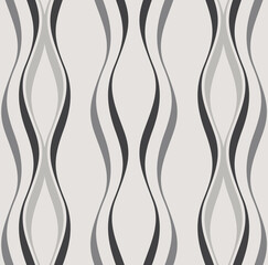Seamless pattern with abstract wavy structure on light background. Vector illustration with wavy graphic lines for print or textile.