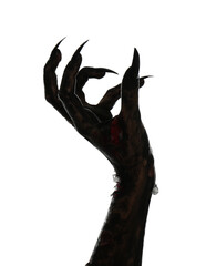 Scary monster on white background, closeup of hand. Halloween character © New Africa