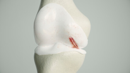 Mild osteoarthritis on the knee joint - 3D Rendering