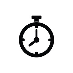 Timer clock icon vector isolated on white, logo sign and symbol.