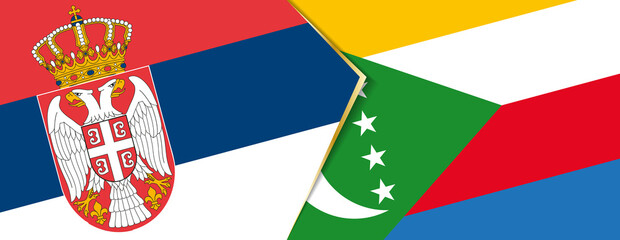 Serbia and Comoros flags, two vector flags.