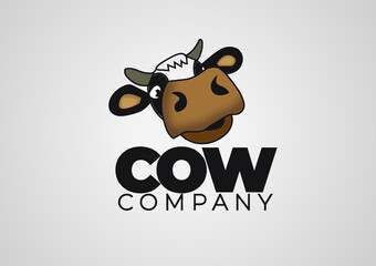 Cow cartoon logo
