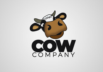 Cow cartoon logo