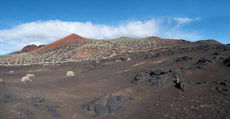 Malerische Vulkanlandschaft auf der Insel El Hierro, Kanarische Inseln, aufgenommen westlich von La Restinga