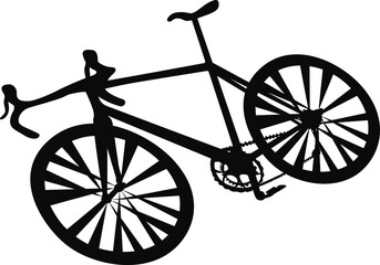 vector black bike silhouette. Isolated on white background.