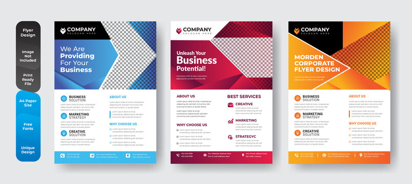 Corporate Flyer Template Design Brochure, Annual Report, Magazine, Poster, Corporate, Flyer, layout modern size A4 Template, Easy to use, and edit