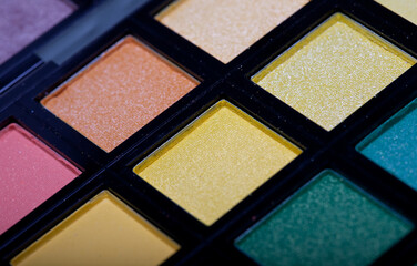 multicolored eye shadows