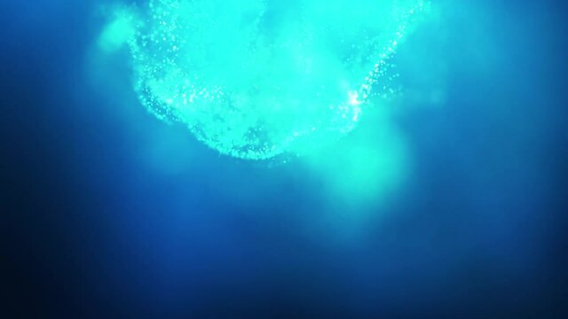 Underwater Bubbles Simulation Animation 02 with Bokeh