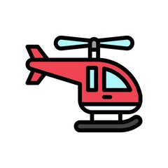 transportation icons related helicopter with wings vectors with editable stroke,